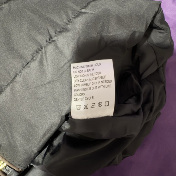 Gray Quilted Hooded Puffer Parka Womens Large Warm Winter Faux Fur Coat - Picture 7 of 7